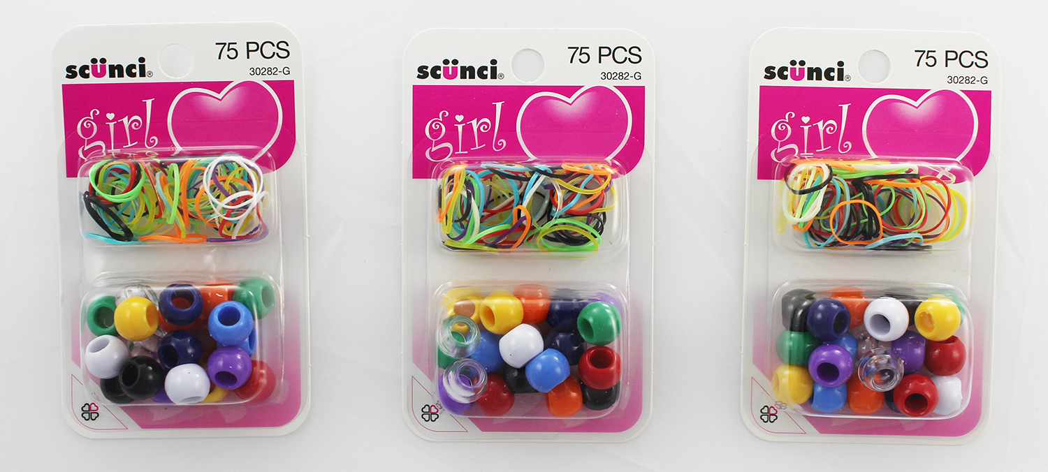 Scunci 75Ct Girl Beads & Bands 3028203G048 - Click Image to Close
